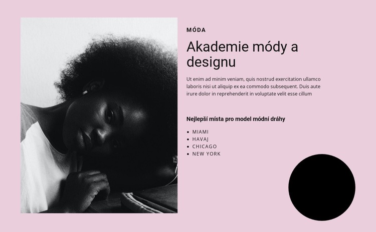 Akademie módy a umění Webový design