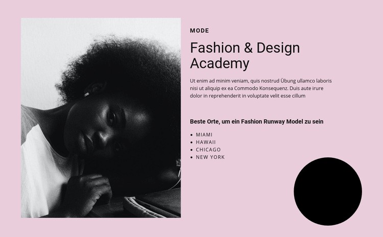 Akademie für Mode und Kunst HTML Website Builder