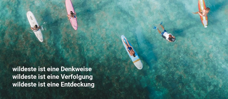 Wilde Ruhe und Surfreisen Landing Page