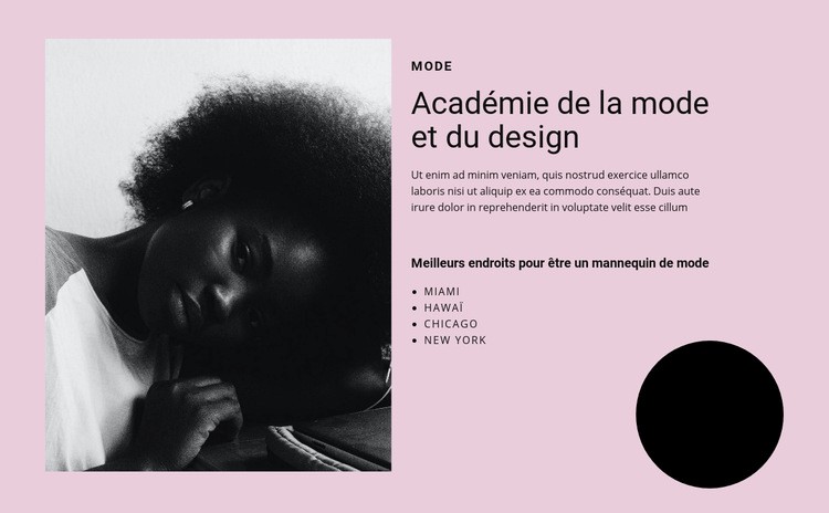 Académie de la mode et de l'art Conception de site Web