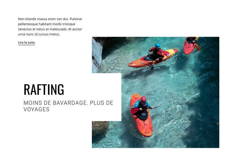 Voyage en rafting Modèle CSS