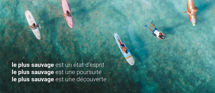 Repos sauvage et voyages de surf Page de destination