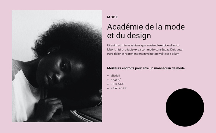 Académie de la mode et de l'art Page de destination