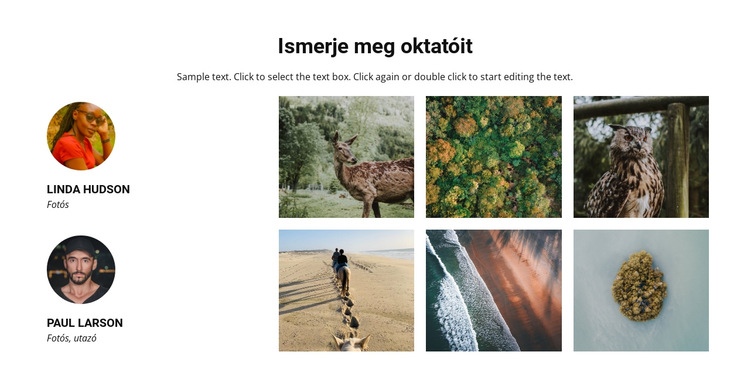 Ismerje meg utazási oktatóit HTML Sablon