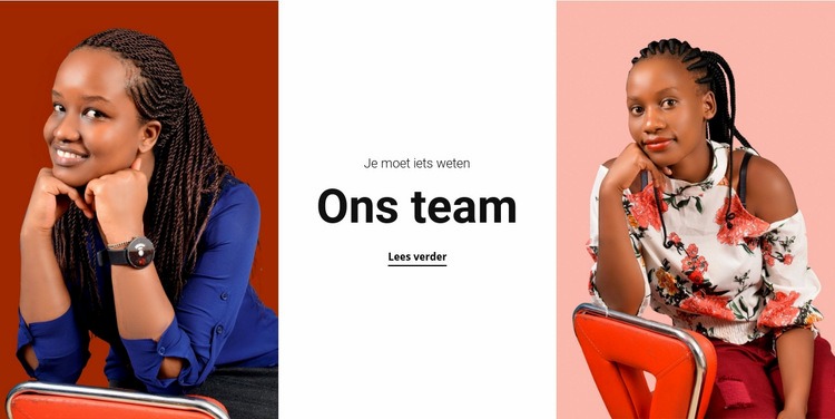 Dames team Website ontwerp