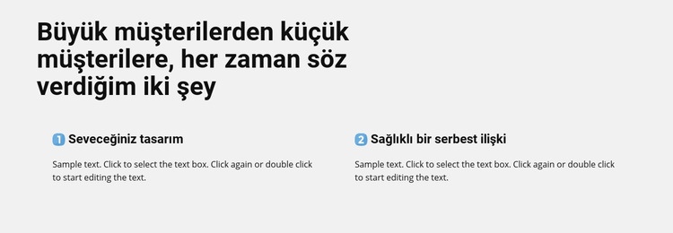 Simgeli başlıklar Web Sitesi Mockup'ı