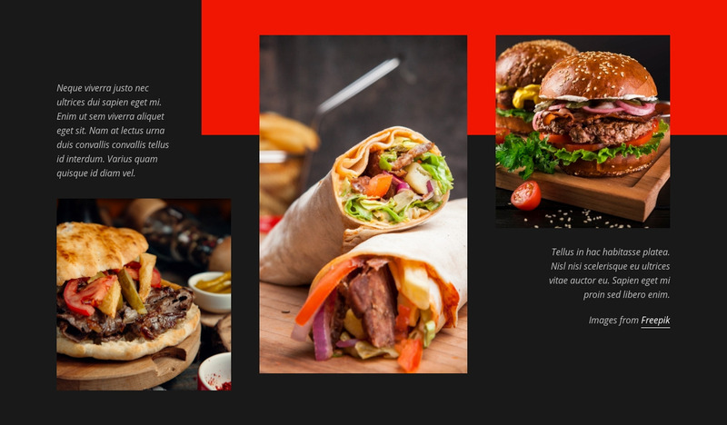 Fast Food Menu Web Page Design