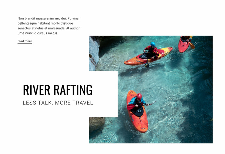 River rafting travel Website Design