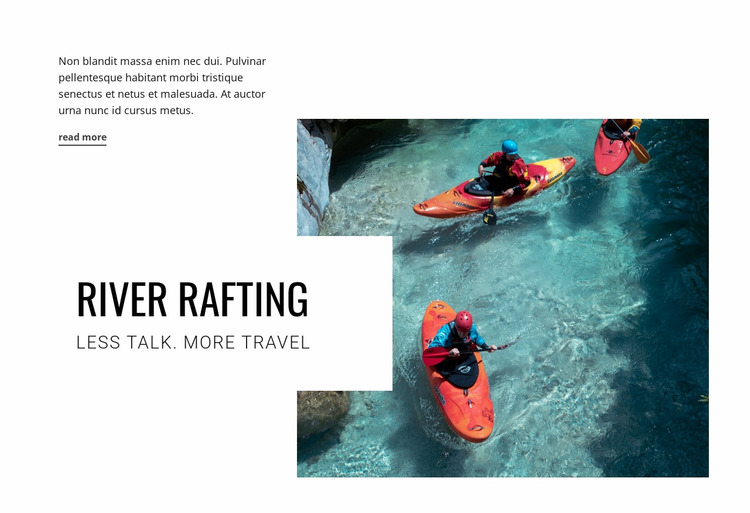 River rafting travel Website Mockup