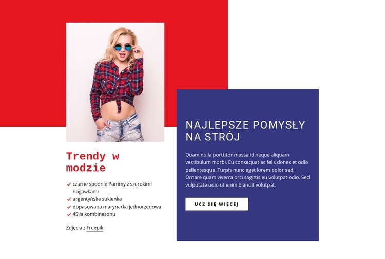 Najlepsza moda dziewczęca Kreator witryn internetowych HTML