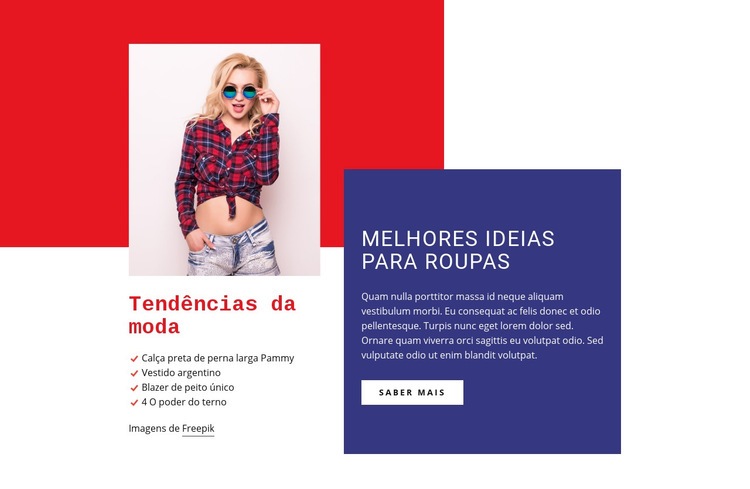 Melhor moda feminina Construtor de sites HTML