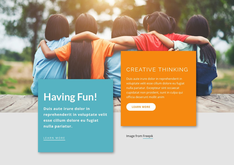 Learning Activities for Kids Homepage Design