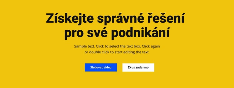 Nadpis, text a tlačítko Šablona