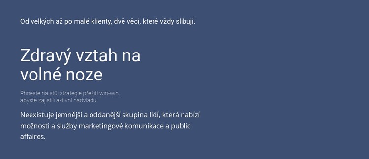 Nadpisy a text Šablona webové stránky