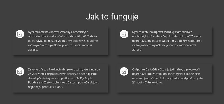 Jak naše práce funguje Šablona webové stránky