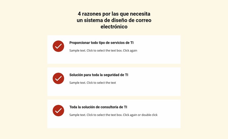 Lista de repetidor con servicios Maqueta de sitio web