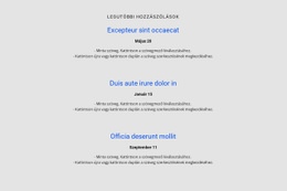 Listaismétlő Listája Menetrenddel – Üzleti Prémium Webhelysablon