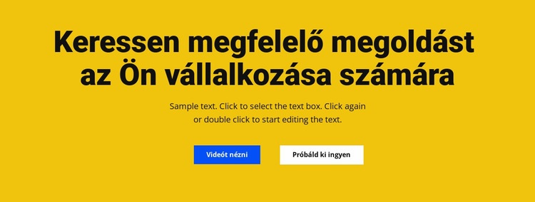 Címsor, szöveg és gomb Weboldal sablon