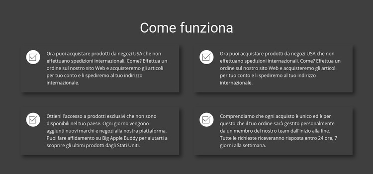 Come funziona il nostro lavoro Modello di sito Web