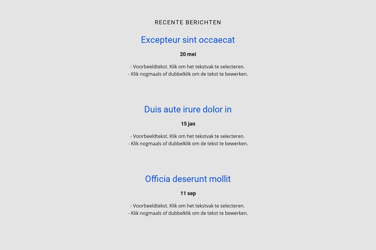 Lijst repeater met tijdschema HTML5-sjabloon