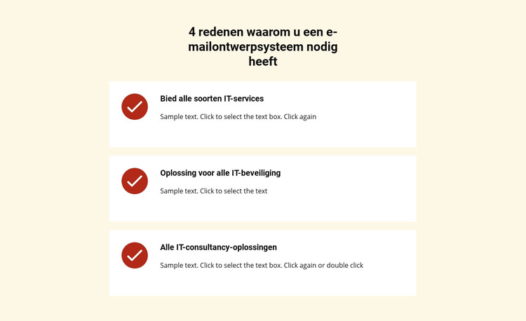 Lijst repeater met services Website sjabloon