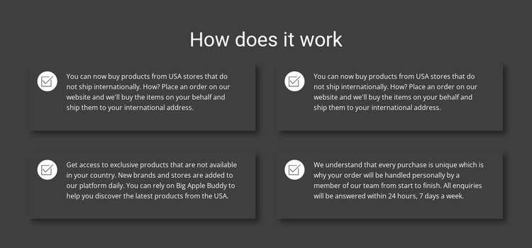 How our work works One Page Template