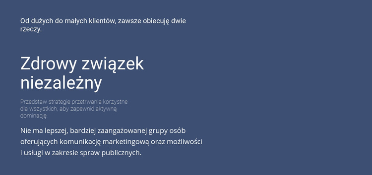 Nagłówki i tekst Motyw WordPress