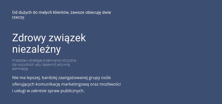 Nagłówki i tekst Szablon HTML5