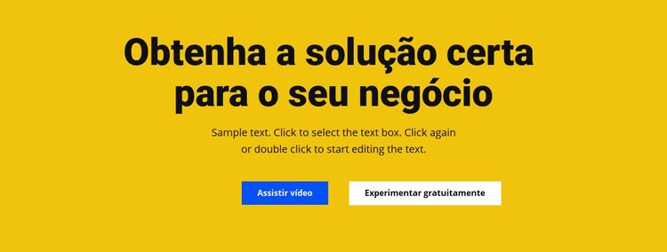 Título, texto e botão Design do site