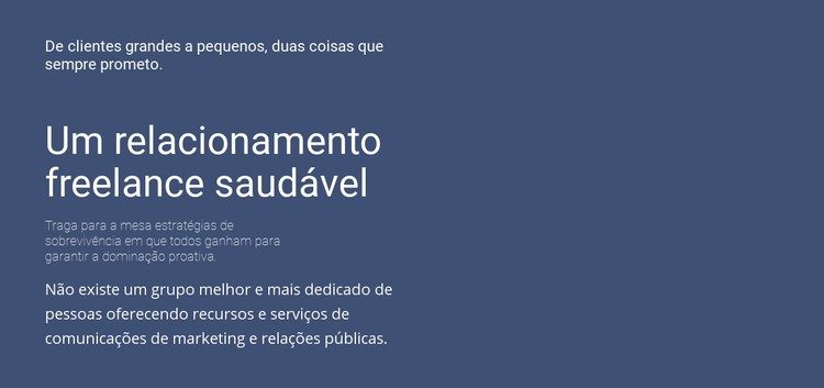 Títulos e texto Template CSS