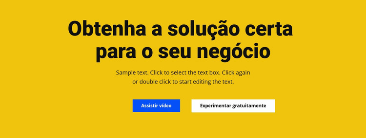 Título, texto e botão Template Joomla