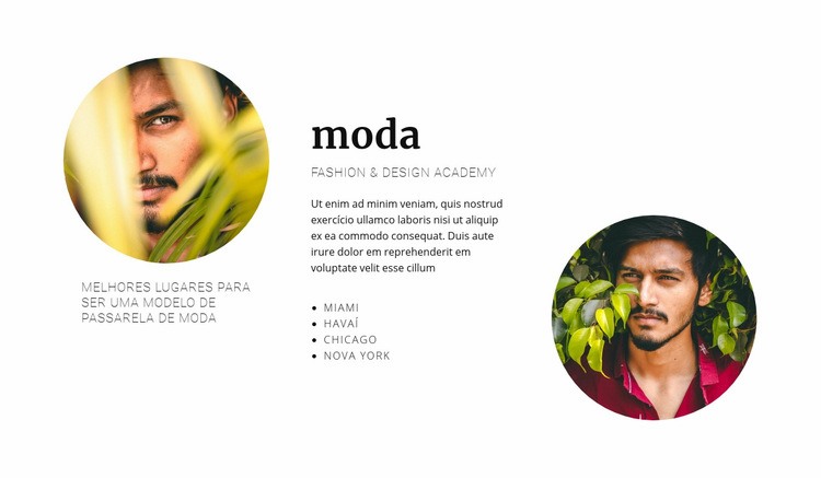 Agência de moda Modelo de uma página