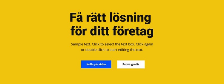 Rubrik, text och knapp Hemsidedesign