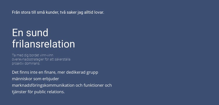 Rubriker och text HTML-mall