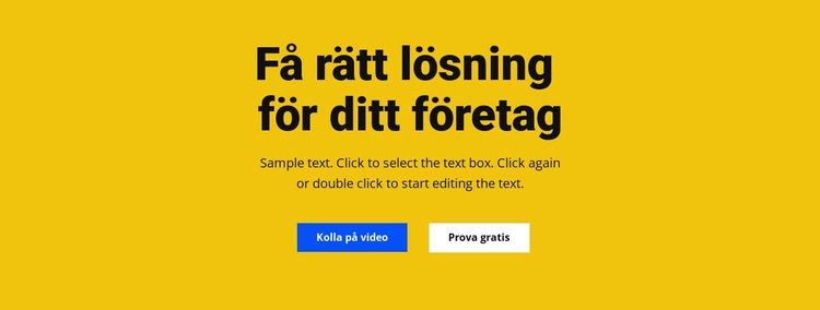 Rubrik, text och knapp Mall