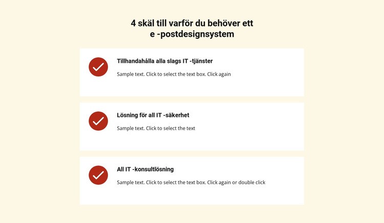 Lista repeater med tjänster Mall