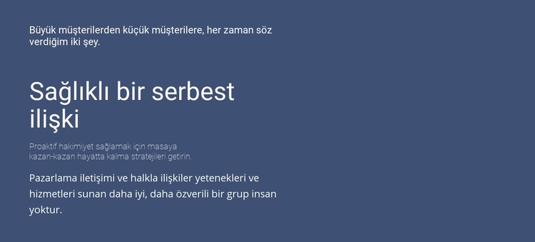 Başlıklar ve metin CSS Şablonu