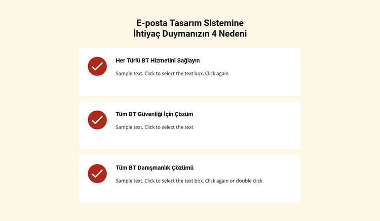 Tekrarlayıcıyı hizmetlerle listeleyin Bir Sayfa Şablonu