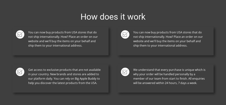 How our work works Website Mockup