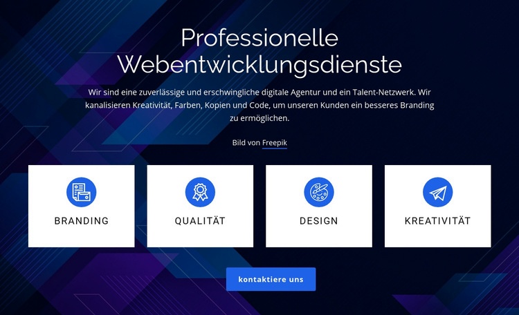 Professionelle Webentwicklungsdienste Eine Seitenvorlage