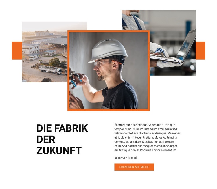 Industrielle Fabrik Website Builder-Vorlagen