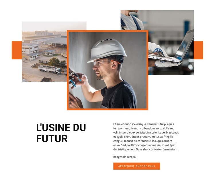 Usine industrielle Page de destination