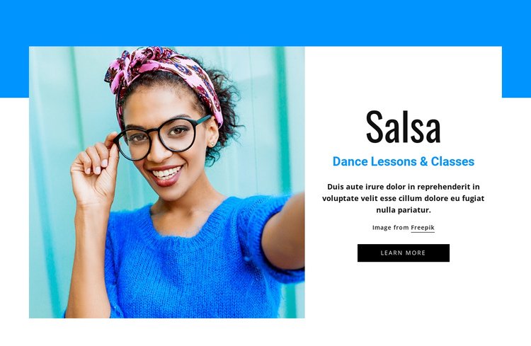 Salsa dance classes One Page Template