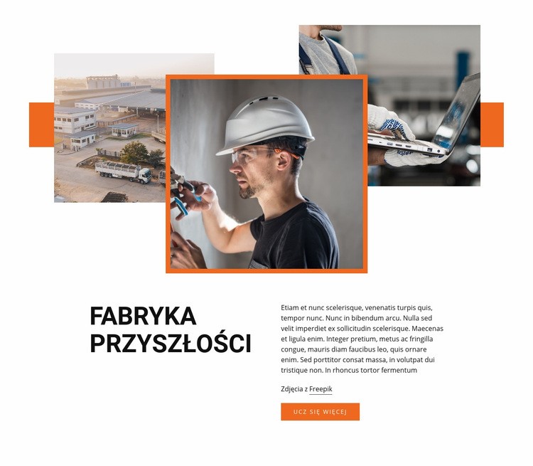 Fabryka przemysłowa Makieta strony internetowej