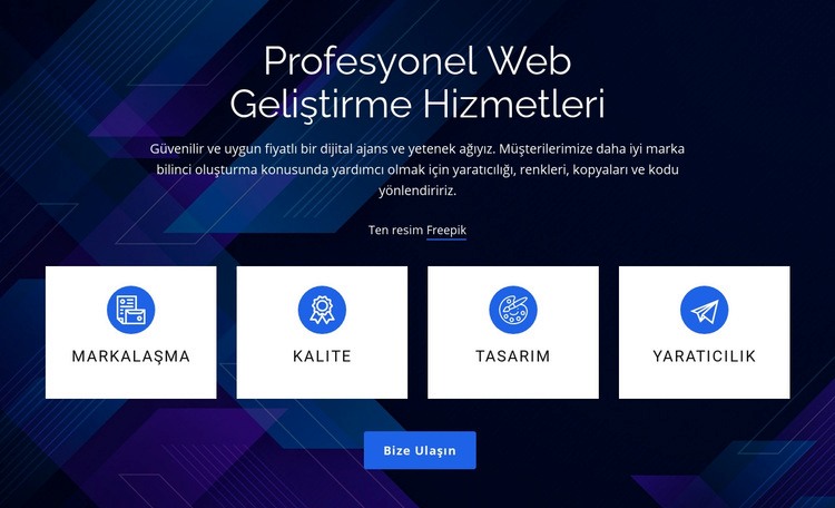 Profesyonel Web Geliştirme Hizmetleri Bir Sayfa Şablonu