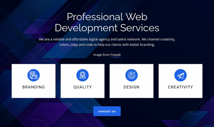Web development services Landing Page