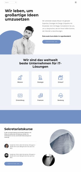 Unternehmensseite - Fantastische Vorlage Erstellen
