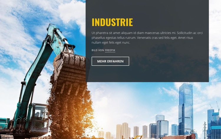 Schwere Industriemaschinen Website-Modell