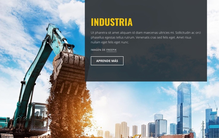 Máquinas industriales pesadas Maqueta de sitio web