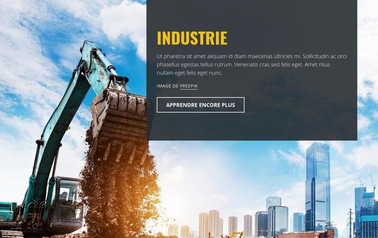 Machines industrielles lourdes Maquette de site Web
